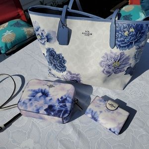 Coach Kaffe Fassett Floral Purse with Accessories